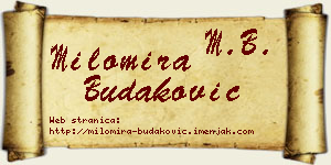 Milomira Budaković vizit kartica